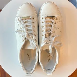 Aldo White Lace Up Sneakers